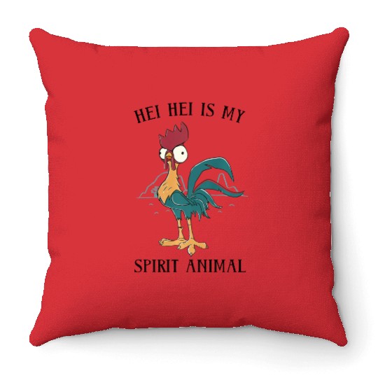 Disney Moana Hei Hei Is My Spirit Animal Portrait Throw Pillows