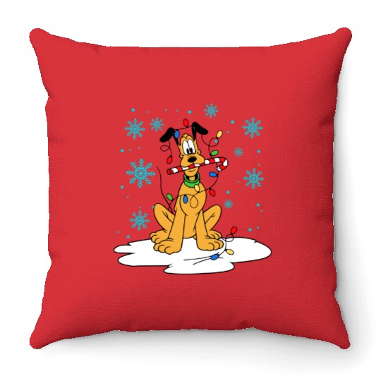 Disney Christmas Throw Pillows, Pluto Christmas Throw Pillows, Disney Pluto Throw Pillows