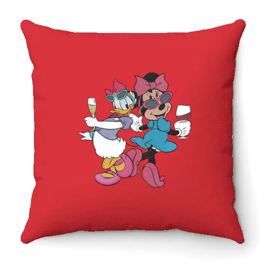 Epcot Minnie and Daisy, Disney Epcot Throw Pillows, Drink Around the World Throw Pillows