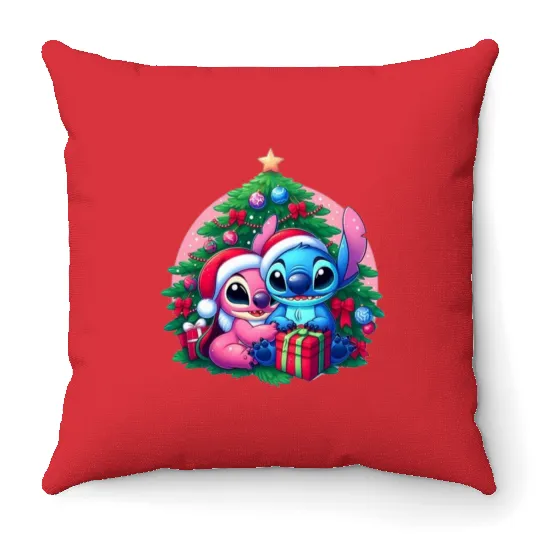 Lilo And Stitch , Stitch Angel , Lilo and Stitch , Merry Xmas Stitch , Disney Family Throw Pillows
