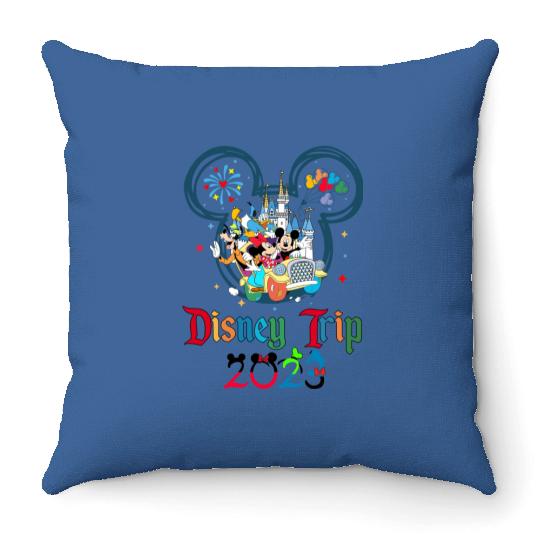 Custom Disney Trip 2023 Stickers, Disney Vacation 2023 Stickers Throw Pillows