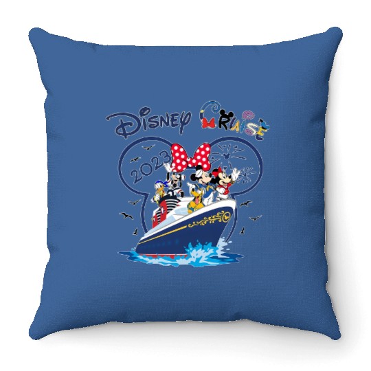 Disney Cruise Family Vacation 2023 Throw Pillows, Disney Cruise Group Throw Pillows