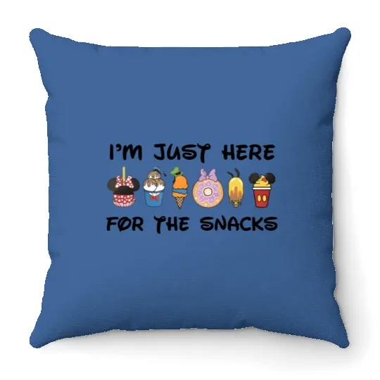 I'm Just Here For The Snacks Throw Pillows, Disney Park Throw Pillows, Disney Throw Pillows