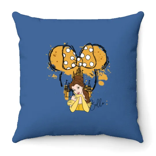 Princess Belle Throw Pillows, Castle Throw Pillows, Disney Princess Throw Pillows, Princess Castle Throw Pillows, Disney Trip Throw Pillows