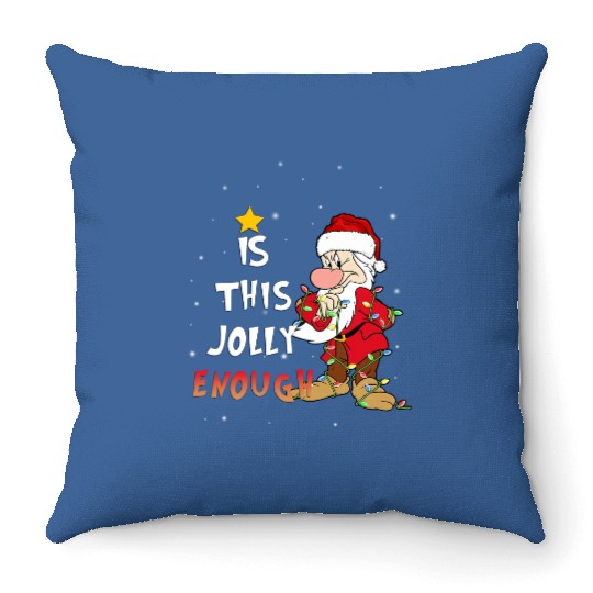 Disney Grumpy Dwarf Is This Jolly Enough Santa Costume Christmas Throw Pillows