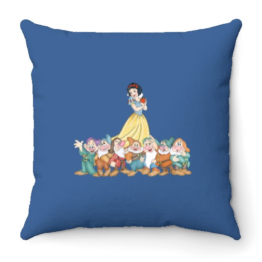 Disney Snow White Princess Watercolor Throw Pillows, Snow White Seven Dwarfs Throw Pillows