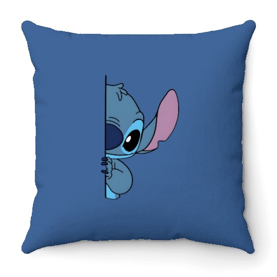 Stitch Peeking Throw Pillows, Lilo and Stitch Throw Pillows, Disney Stitch Throw Pillows, Disneyland Throw Pillows, Disney Trip Throw Pillows