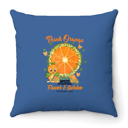 Disney Epcot Orange Bird Throw Pillows, Disney Epcot International Flower and Garden Festival 2023 Throw Pillows