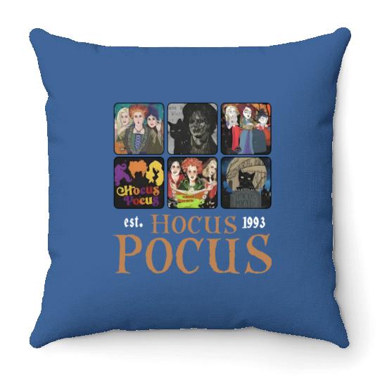 Disney Hocus Pocus Est 1993 Throw Pillows, Vintage Sanderson Sisters Throw Pillows, Halloween Witches Throw Pillows, Halloween Party Throw Pillows, Spooky Vibes