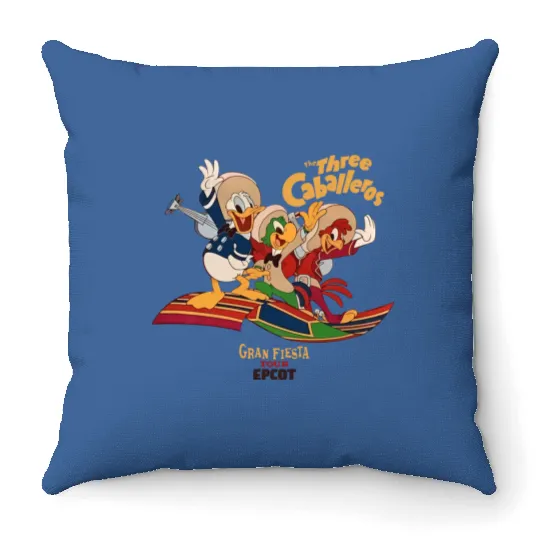 The Three Caballeros Gran Fiesta Tour Throw Pillows, Disney Parks Epcot Donald Duck Throw Pillows