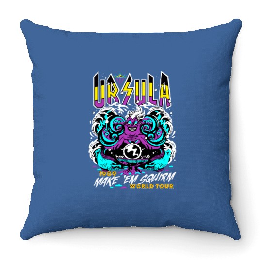 Disney Villains The Little Mermaid Ursula World Tour Band Retro Throw Pillows