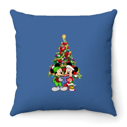 Minnie Mouse And Mickey Christmas Tree Throw Pillows, Disney Christmas