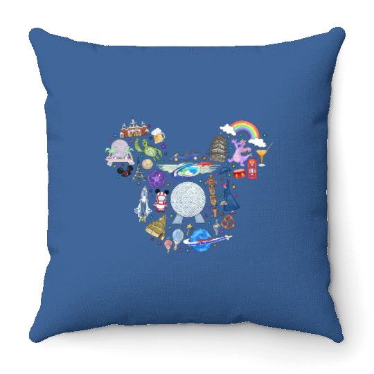 Disney Epcot Throw Pillows, World Traveler Throw Pillows, Disney Family Matching Throw Pillows