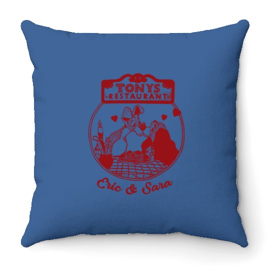 Personalized Lady and the Tramp Throw Pillows, Disney Couple Throw Pillows, Disney Valentine Throw Pillows, Throw Pillows
