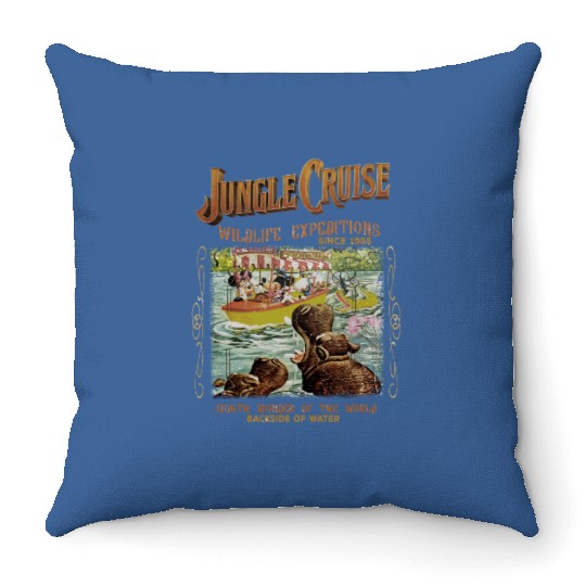 Disney Throw Pillows, Vintage Disney Jungle Cruise Ride Throw Pillows