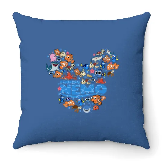 Finding Nemo Throw Pillows, Disney Nemo Throw Pillows, Nemo Throw Pillows, Disney Cruise Throw Pillows, Nemo Character Throw Pillows