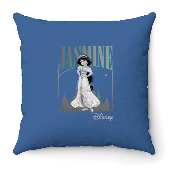 Retro Jasmine 90s Throw Pillows, Disney princess Throw Pillows