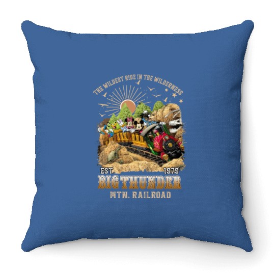 Disney Big Thunder mountain railroad Throw Pillows, Mickey & friends Disneyland, Vintage Disney trip Throw Pillows