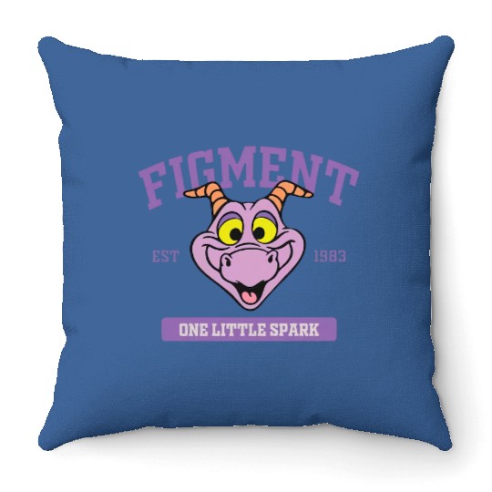 Disney Figment Throw Pillows, Epcot Figment Throw Pillows, Figment Est 1983 Throw Pillows