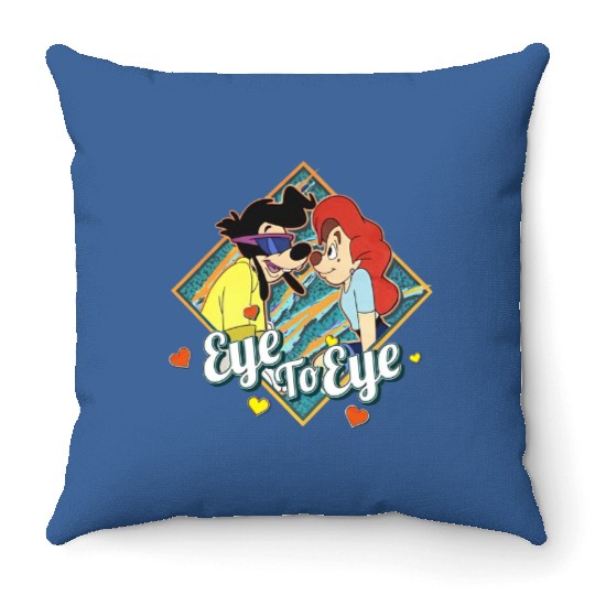 Retro 90s Disney Couples A Goofy Movie Powerline Roxanne Eye To Eye Throw Pillows