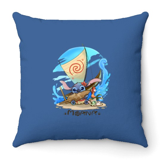 Disney Stitch Moana Throw Pillows, Cute Stitch Throw Pillows, Disney Moana Throw Pillows