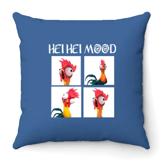 Disney Moana Hei Hei Mood Emotion Of Hei Hei Throw Pillows