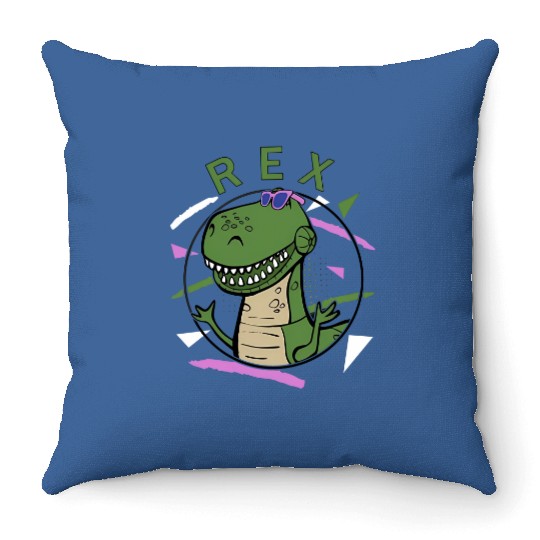 Discover Disney T-Rex 90's Portrait Throw Pillows, Disney Toy Story Rex Portrait Throw Pillows