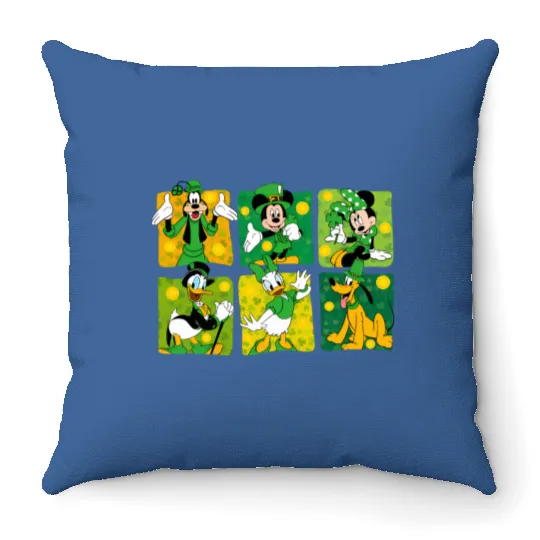 Disney Mouse & Friends St Patricks Day Throw Pillows, Disney Mickey Throw Pillows, Disney St Patrick's Day