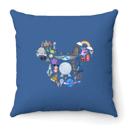 Disney Family Throw Pillows, Disney Trip Gifts, Disney Kids Throw Pillows, Epcot Disney Trip Throw Pillows, Disney Epcot Throw Pillows