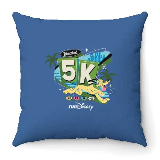 runDisney Pluto 5K Running Disneyland Half Marathon Weekend 2024 Throw Pillows