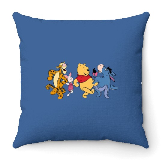Winnie The Pooh Dancing Throw Pillows, Winnie The Pooh and Friends Throw Pillows, Piglet, Eeyore, Tigger, The Pooh Throw Pillows, Disney Family Throw Pillows