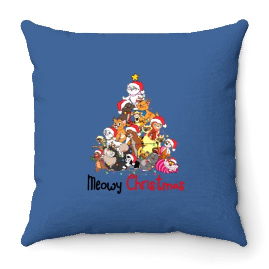 Disney Cat Tigger Marie Cheshire The Aristocats Meowy Christmas Throw Pillows