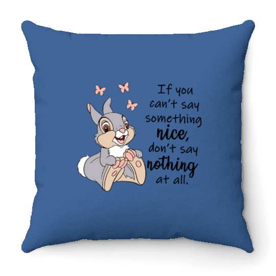 Disney Inspired Thumper Bambi Unisex Short Sleeve Throw Pillows, Don't Say Nothing At All