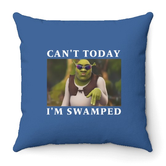 Can't Today I'm Swamped  Throw Pillows, Shrek and Fiona Throw Pillows, Disney Fiona Princess Merch