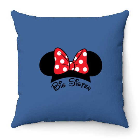 Big Sister Minnie Mouse Disney Graphic Throw Pillows, Disneyland Vacation