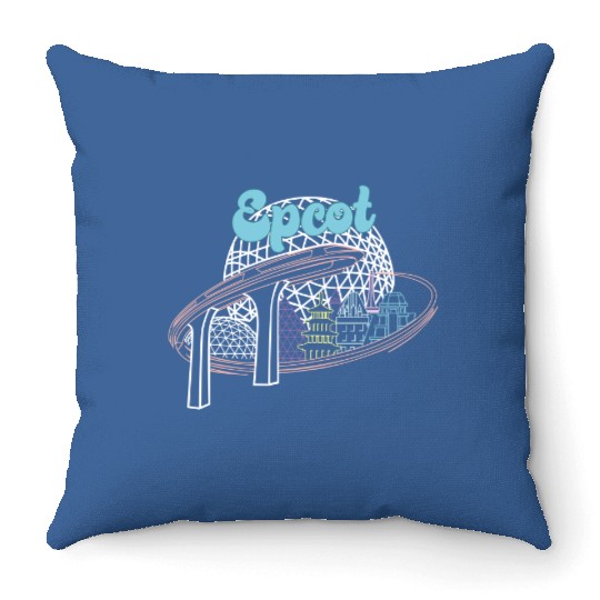 Epcot Countries Throw Pillows, Monorail Throw Pillows, Epcot Throw Pillows, Colorful Disney Throw Pillows