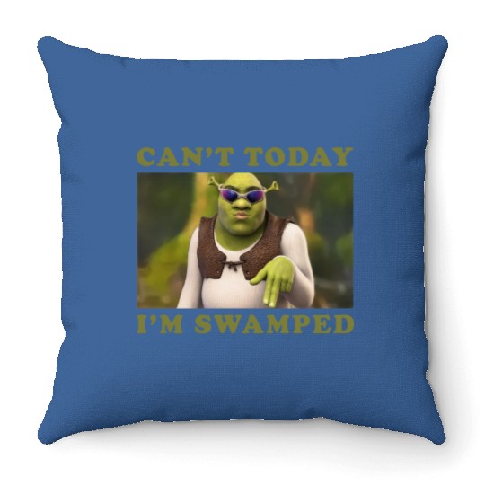 Vintage Can't Today I'm Swamped Throw Pillows, Shrek Throw Pillows, Disney Fiona Princess Throw Pillows