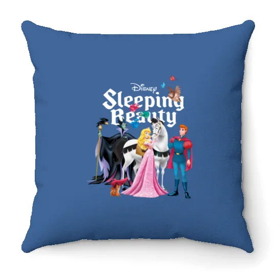 Disney Sleeping Beauty Characters Throw Pillows, Princess Aurora,Prince Phillip,Maleficent,Disneyland Family Trip Gift Unisex Throw Pillows Kid Throw Pillows