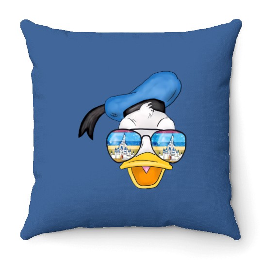 Donald Duck Castle Sunglasses Throw Pillows, Disney Donald Duck Throw Pillows