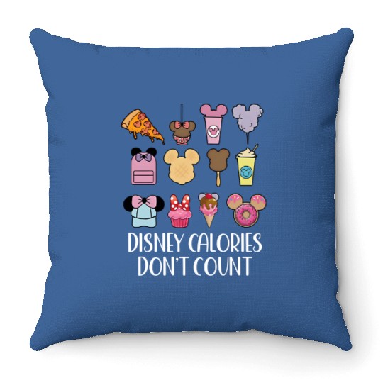 Disney Calories Don't Count Throw Pillows, Disney Throw Pillows, Disney Trip Throw Pillows
