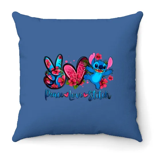 Stitch Throw Pillows, Lilo and Stitch Throw Pillows, Peace Love and Stitch, Disney Throw Pillows