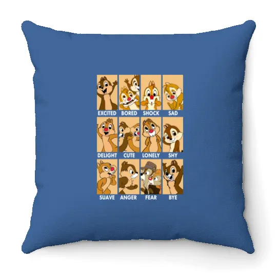 Chip n Dale Mode Throw Pillows,Chip And Dale Throw Pillows,Chip And Dale,Disney Chip And Dale,Chip Throw Pillows