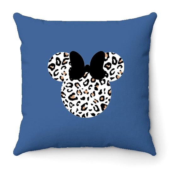 Leopard print Minnie Throw Pillows, Women's Disney Throw Pillows, Animal Kingdom Throw Pillows
