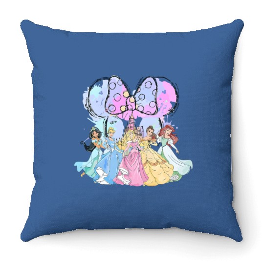 Disney Princess Throw Pillows, Disney Watercolor Castle Throw Pillows