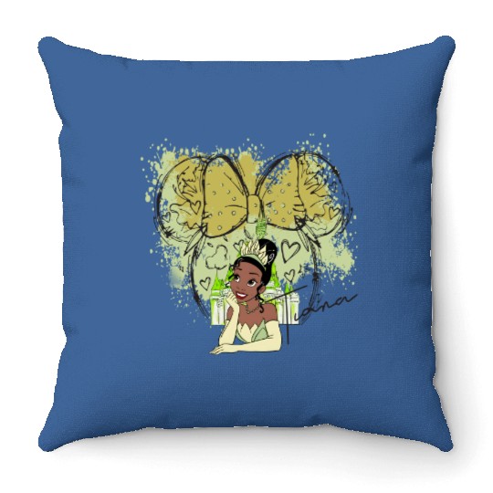 Tiana Princess Throw Pillows, Watercolor Disney Castle Throw Pillows, Disney Princess Throw Pillows,