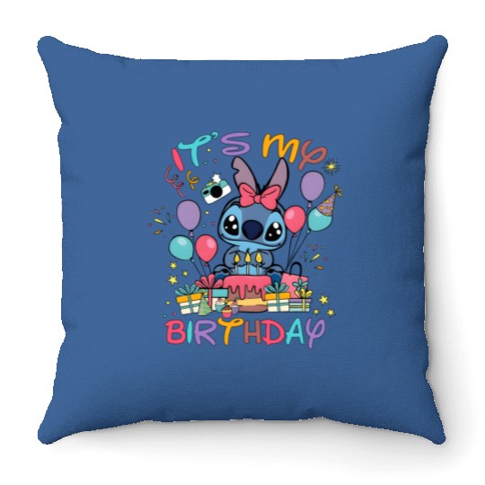 It's My Birthday Throw Pillows, Stitch Throw Pillows, Disney Birthday Throw Pillows, Stitch Party Throw Pillows, Toddler Disney Throw Pillows