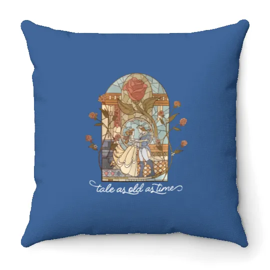 Vintage Tale as Old as Time  Throw Pillows, Retro Beauty and the Beast Throw Pillows, Disney Princess Throw Pillows, Belle Beauty Princess Tees