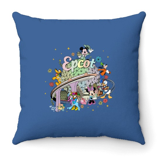 Disney Epcot Throw Pillows, Vintage Epcot 1982 Throw Pillows, Vintage Disney Throw Pillows