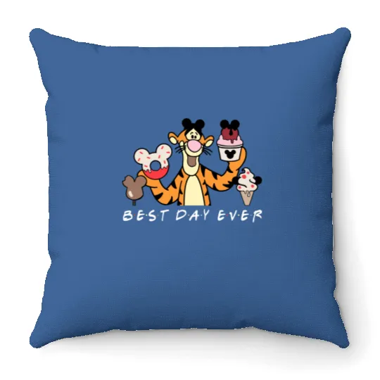 Tigger Best Day Ever, Tigger Disney Snacks Throw Pillows