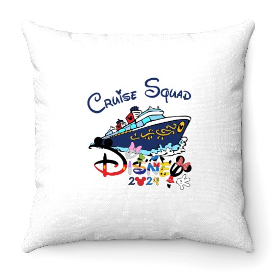 Disney Cruise Squad Throw Pillows, 2024 Cruise Throw Pillows, Disney Family Cruise Throw Pillows, Disney Vacation Throw Pillows, Disney Cruise Trip Throw Pillows